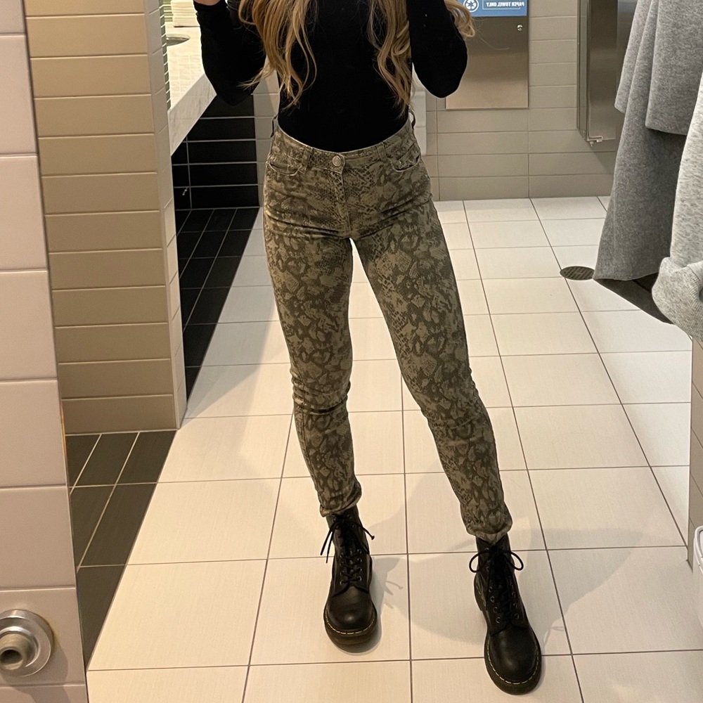 ZARA snake print skinny jeans